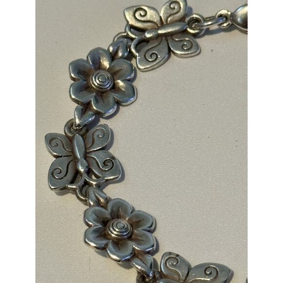 James Avery Retired HTF Silver Butterflies In Bloom Flower Bracelet 7 3/4” - Picture 3 of 14
